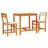  Balcony Set Cream White Solid Acacia Wood Medium Durable
