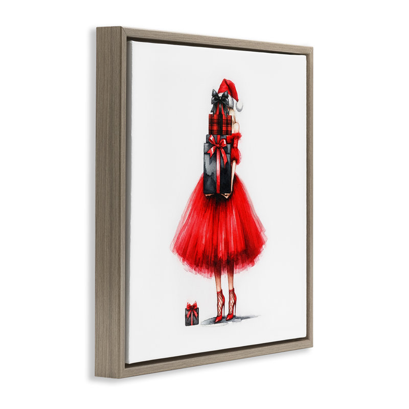 Art mural chic sur toile de Noël par Amanda Greenwood, H 25 po x l 25 po, Cadre flottant orme Montalcino