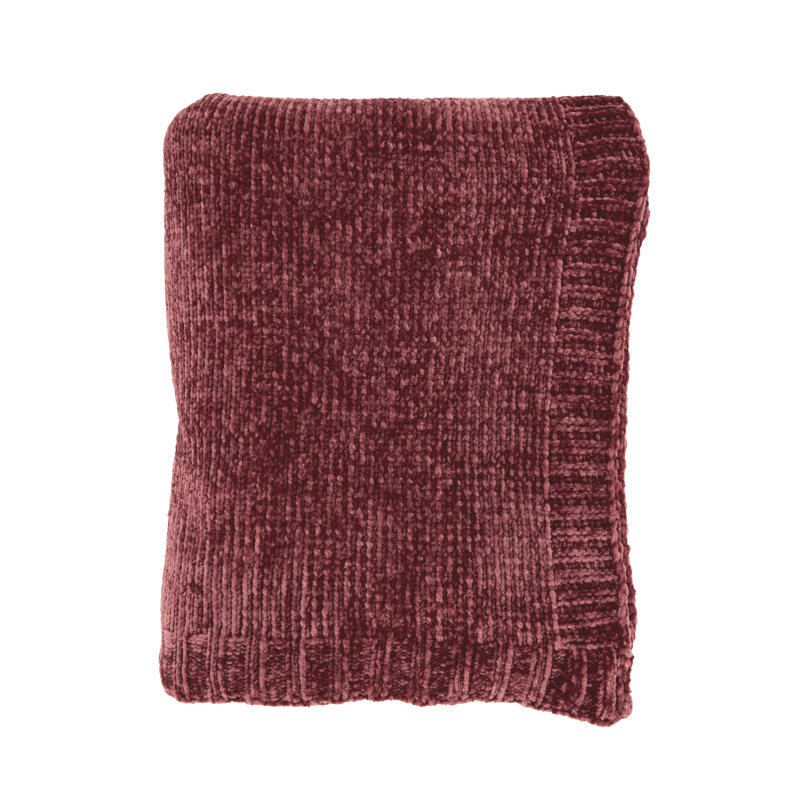 Jeté en tricot Carley Anden, Rouge