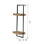 Tablette décorative à deux tablettes, 12 x 6 x 27 po, fer industriel et bois avec rainures de plaque 12 x 6 x 27 po, conception