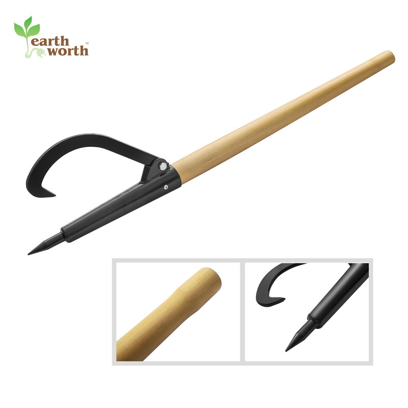 Log Peavey And Cant Hook Tool – 49-Inch Wood Handle For Separating Stacked Firewood - Retractable 18-Inch Opening For Turning Logs By Earth Worth
