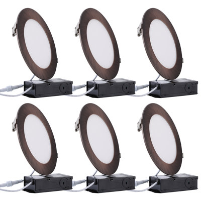 6 in. Slim Canless LED Recessed Light Kit, 4000K Cool White, Oil Rubbed Bronze
