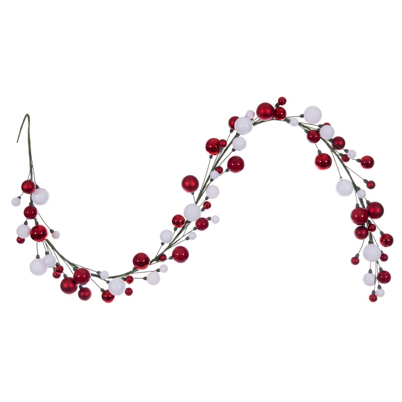Guirlande Vickerman 6 pi., Rouge / Blanc