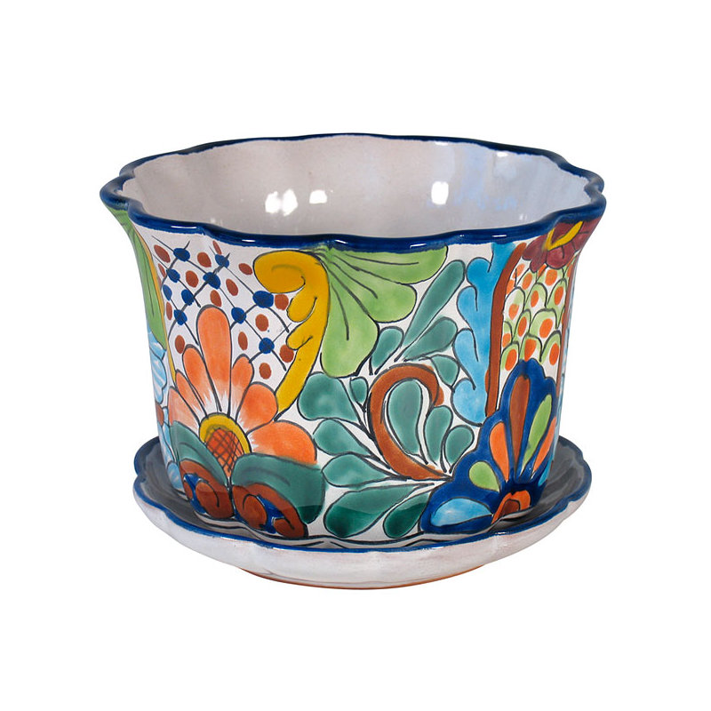Pot à fleurs en céramique Talavera H 8 po H