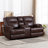 Munazza Periheli Luxury 74'' Wide Genuine Leather Reclining Loveseat With Cup Holders & Storage Console(Set Of 2)-387106733