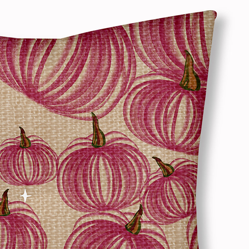 Coussin 333_Pumpkins-A-Pleasant, Mauve / ivoire, 30 po x 30 po
