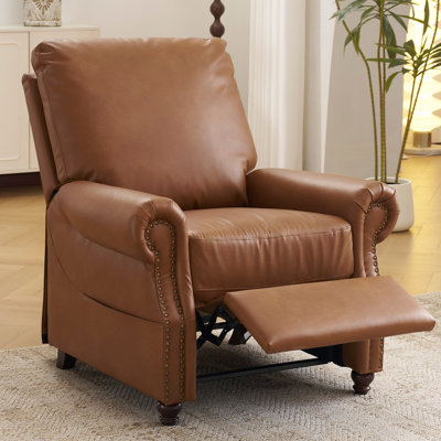 Pushback Recliner Chair With Massage And Heat, Breathable Leather