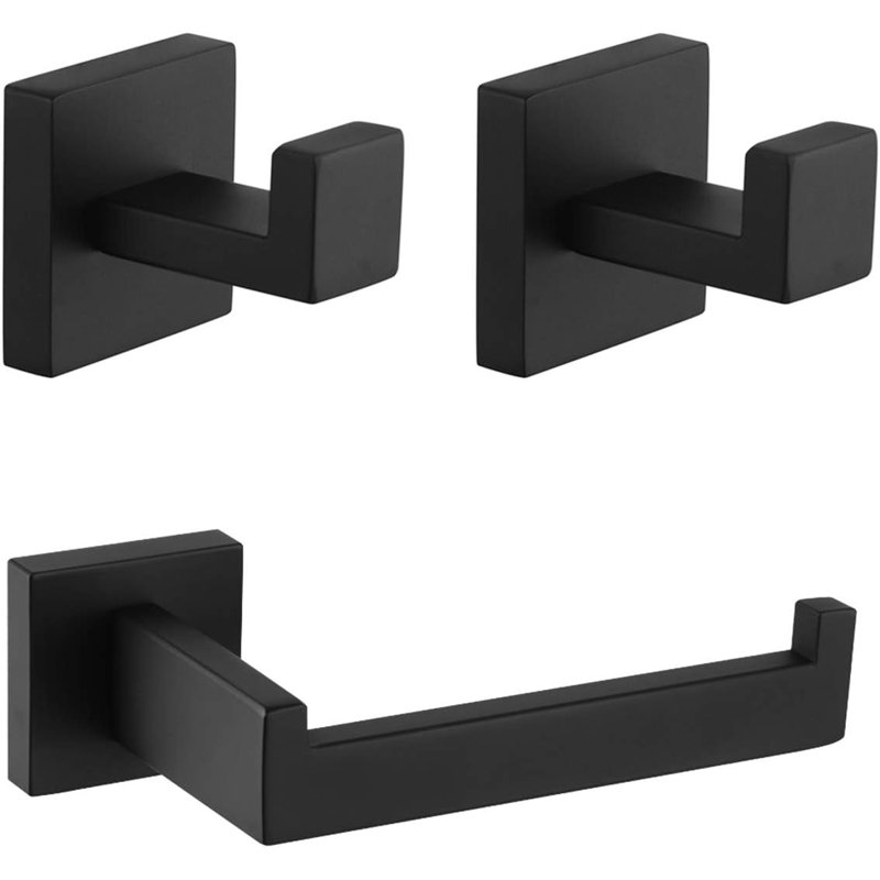 3 - Piece Bathroom Hardware Set, Matte Black