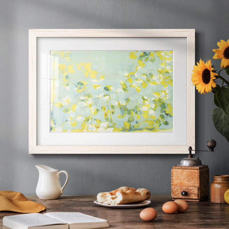 Lumière verte encadrée sur toile, Blanc