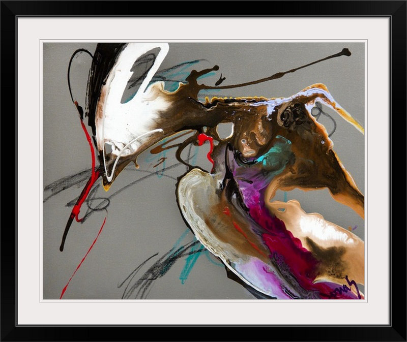 «Frioucheburg Gesture V» par Jonas - Gerard, impression, H 20 po x l 23 po x P 1 po, Cadre noir