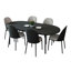 Ensemble de table de salle à manger ovale 71 "avec chaises rembourrées modernes Kelce-887465973-887465974