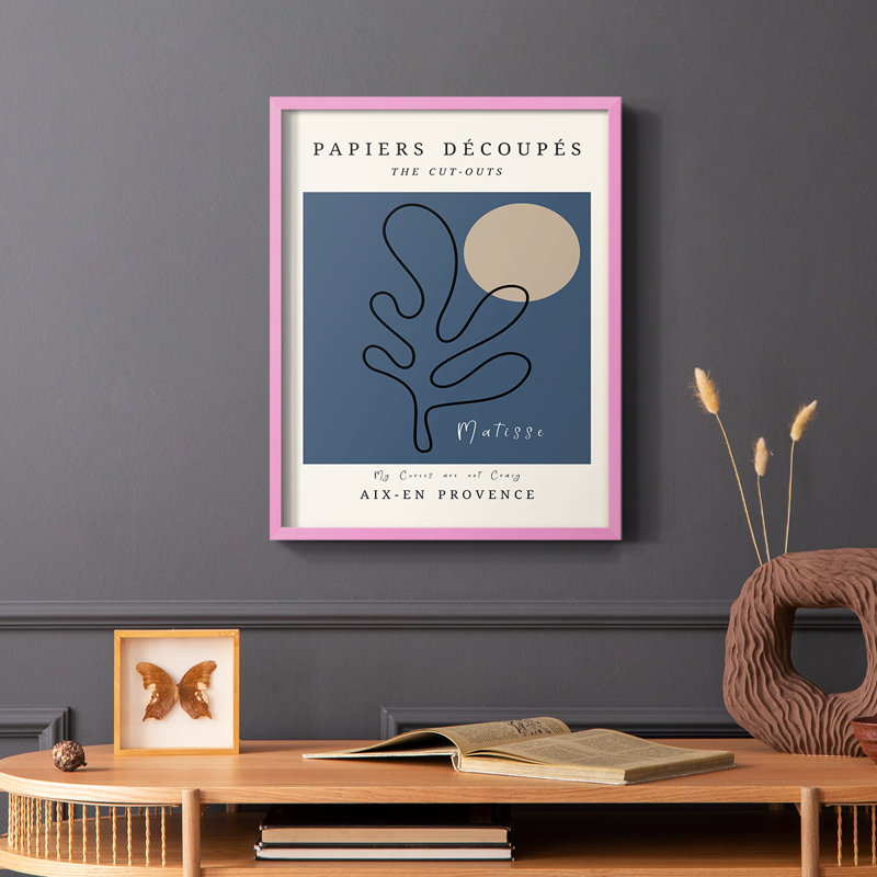 Matisse CECL XXII, reproduction encadrée - bois massif, Rose, H 10 po x l 8 po
