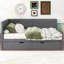 Lit de jour simple avec lit gigogne en bois massif de style rustique pour des maisons rustiques et confortables
