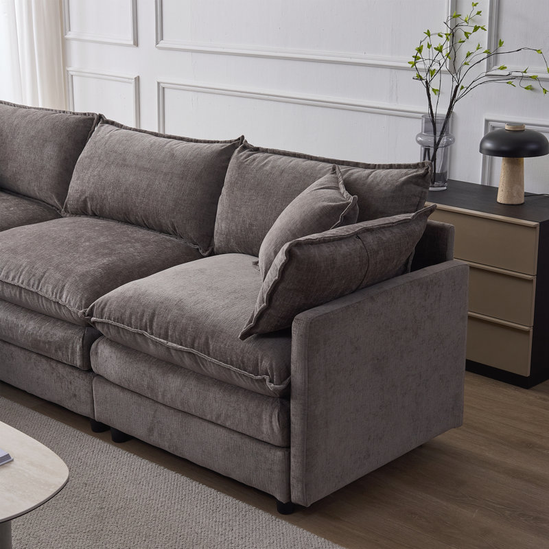 Canapé modulaire de 105 po, Gris