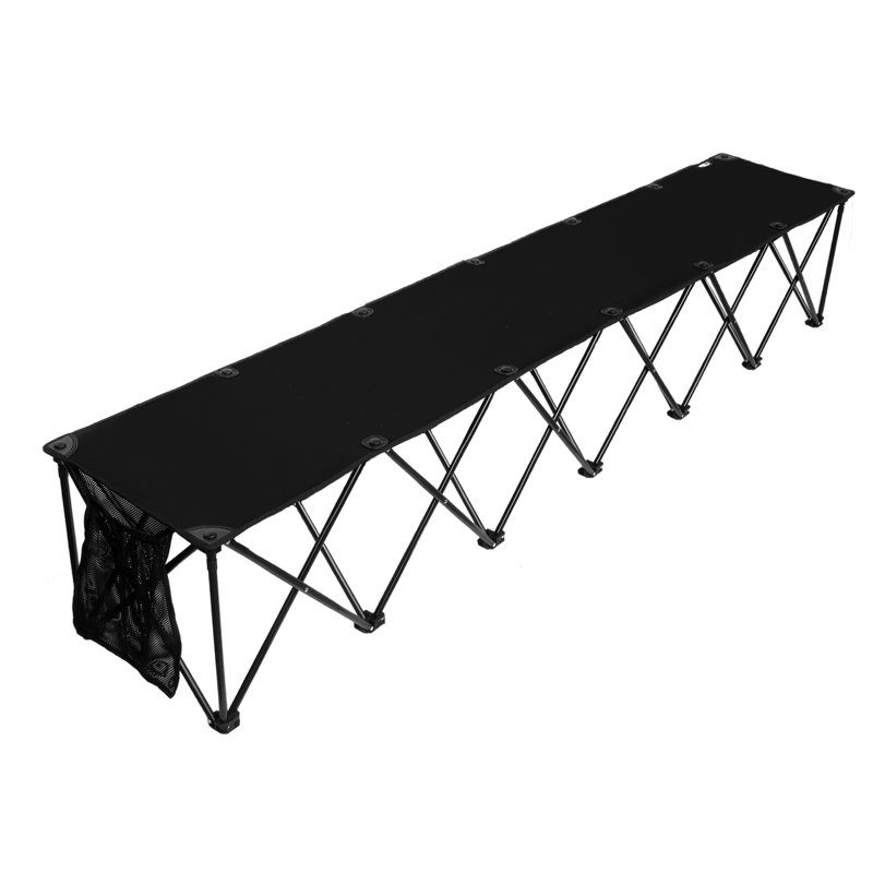 Luongo Folding Camping Bench, Black, 102"