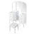 Antique Makeup Vanity Desk With Triple Mirror, 6-Drawer Dressing Table Set Including Stool, Full Length Mirror For Bedroom Dressing Room, White
