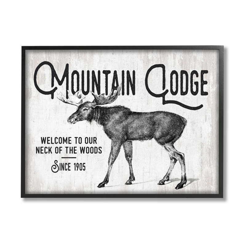 Rustic Mountain Lodge rétro, Giclée encadrée noir minuit, H 11 po x l 14 po x P 1,5 po