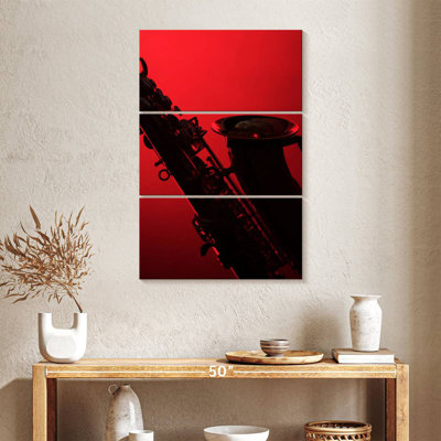 Abarca Saxophone Silhouette On Red
