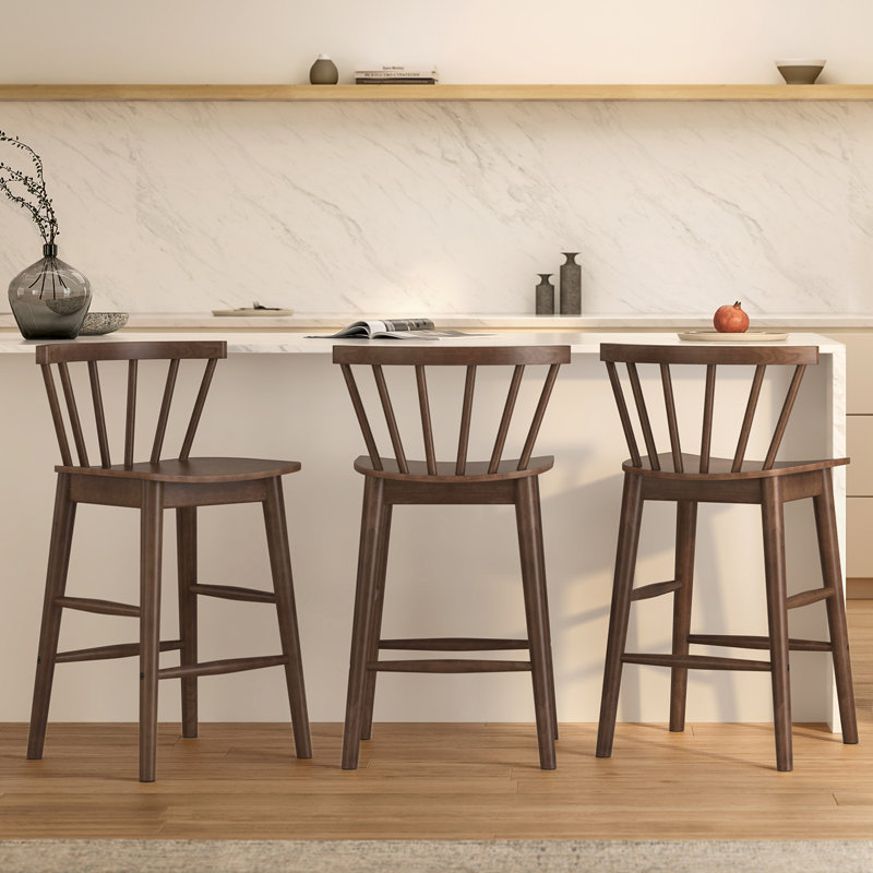 Tabouret de comptoir moderne Windsor - bois massif et capacité de 300 lb, Brun