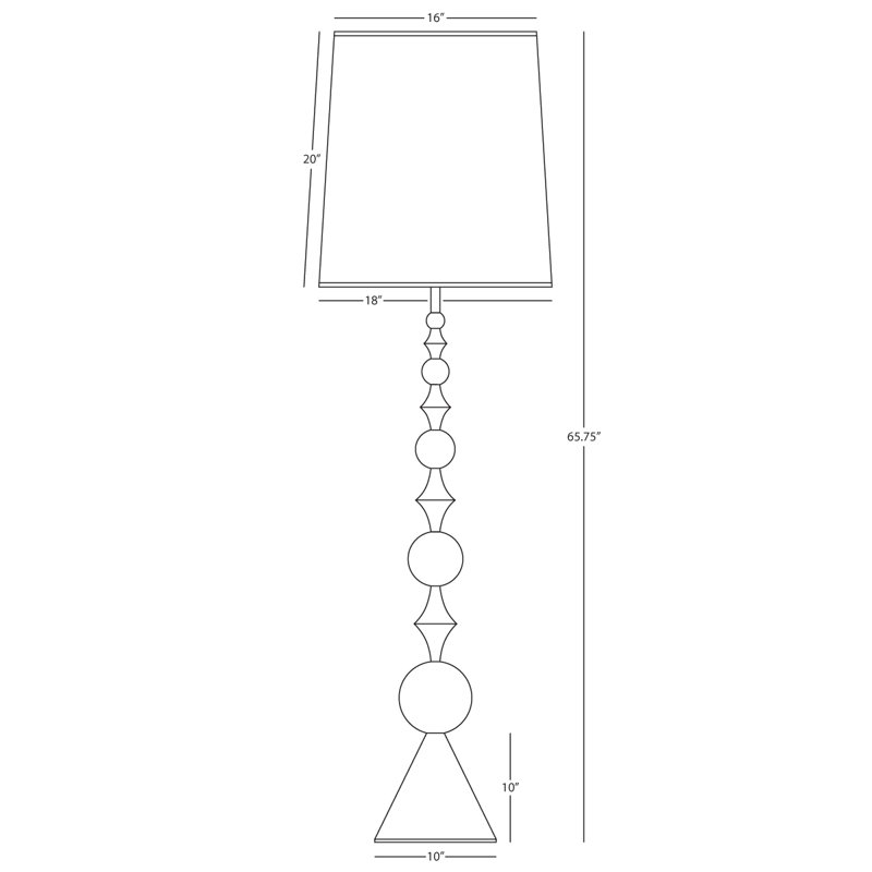 Harlequin Floor Lamp, Antique Brass