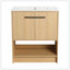Meuble-lavabo polyvalent avec lavabo en céramique, 2 portes à fermeture douce, meuble-lavabo autoportant, contreplaqué-1177080952-1177080965
