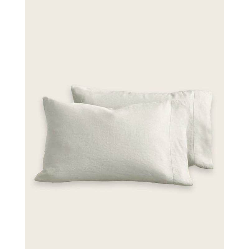 Baloo Living Stonewashed Linen Pillowcases 2 Piece Set, Beige, King Pillowcases