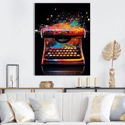 «Abstract Chic Typwriter» - Art mural Pop Art