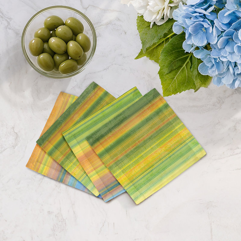 Gradient Cotton Sateen Cocktail Napkins, Yellow