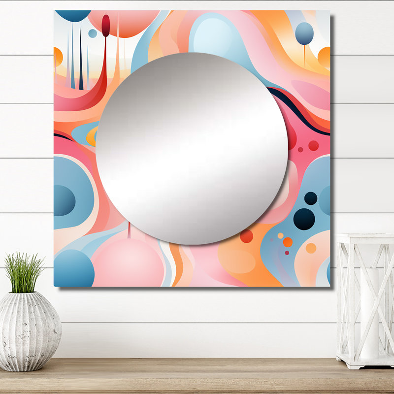 Rose Fusion Abstractions In Motion - Décoration murale moderne Mid-Century, 23 po x 23 po