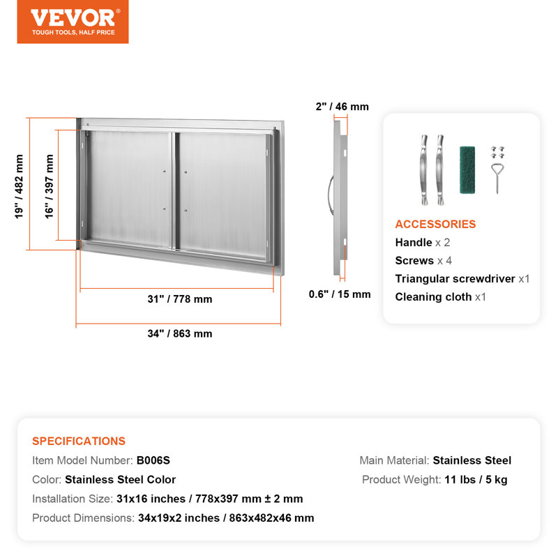 VEVOR 31'' Outdoor Kitchen