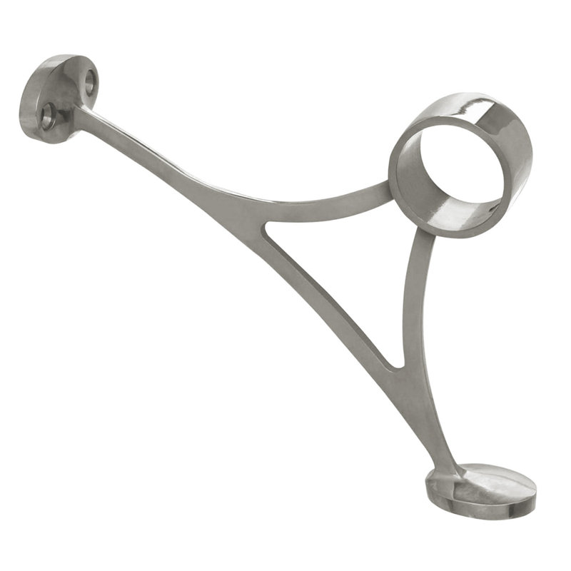 Combination Bar Footrail Bracket, Polished Stainless Steel