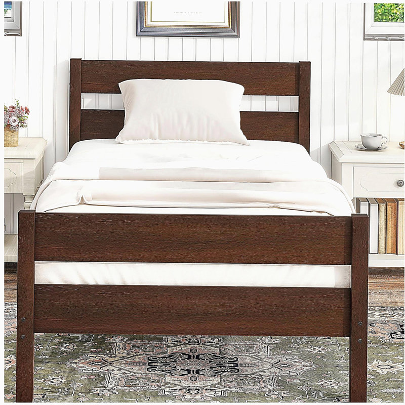 Double Bed with Headboard and Footboard, Espresso