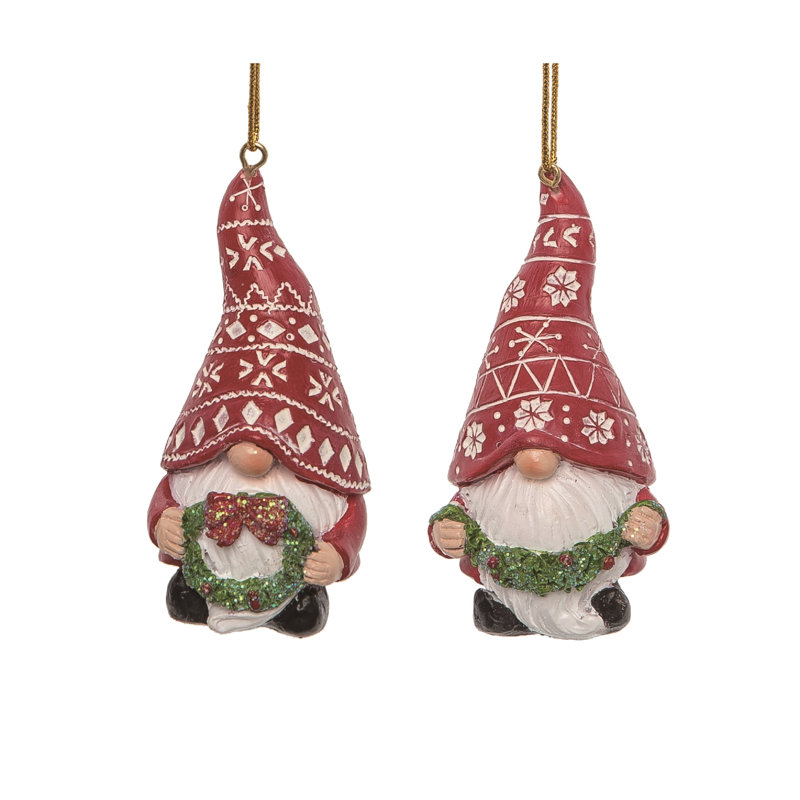  Ornements d'arbre de Noël en résine Fair Isle Gnome