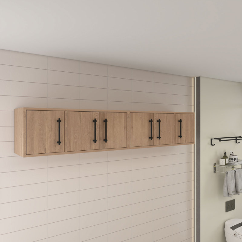 Armoire murale supérieure Victoria (double), H 13,8 po x l 71,3 po x P 12 po, Chêne rouge