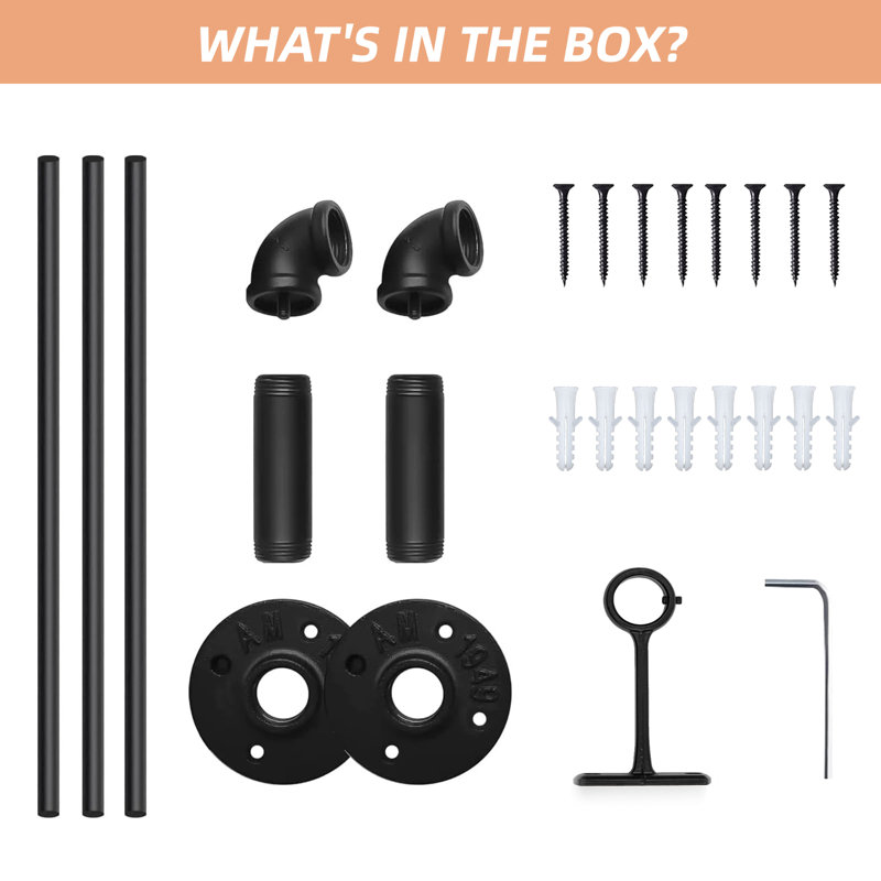 Trent Austin Design® Wrap Around Industrial Curtain Rods For Wall ...