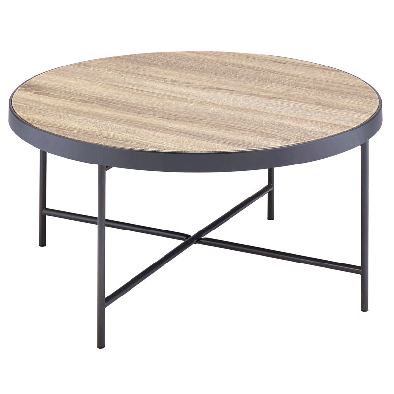 Table basse en chêne gris patiné et noir patiné