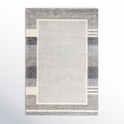 Hasley Geometric Handmade Tufted Wool Cream Area Rug
