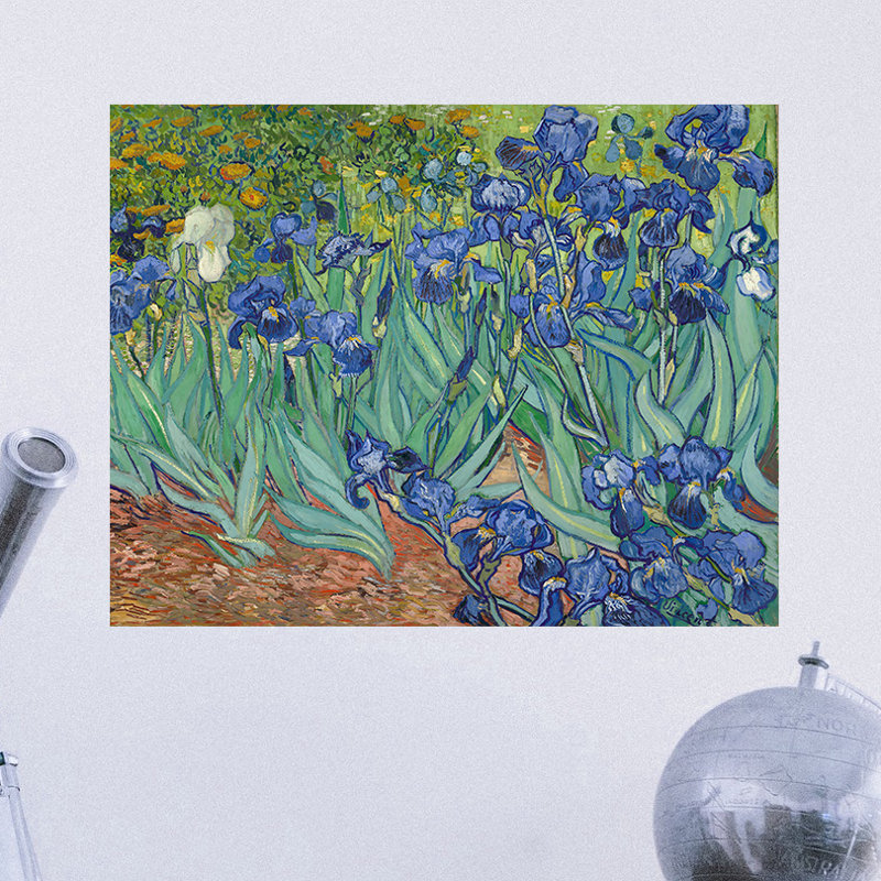 Adhésif décoratif "art amovible" irises van gogh, H 22 po x l 28 po