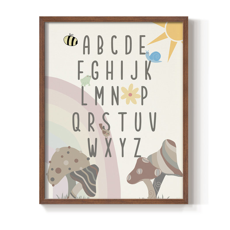 «Garden Magic Alphabet», reproduction encadrée - bois massif, H 21 po x l 17 po, Noyer
