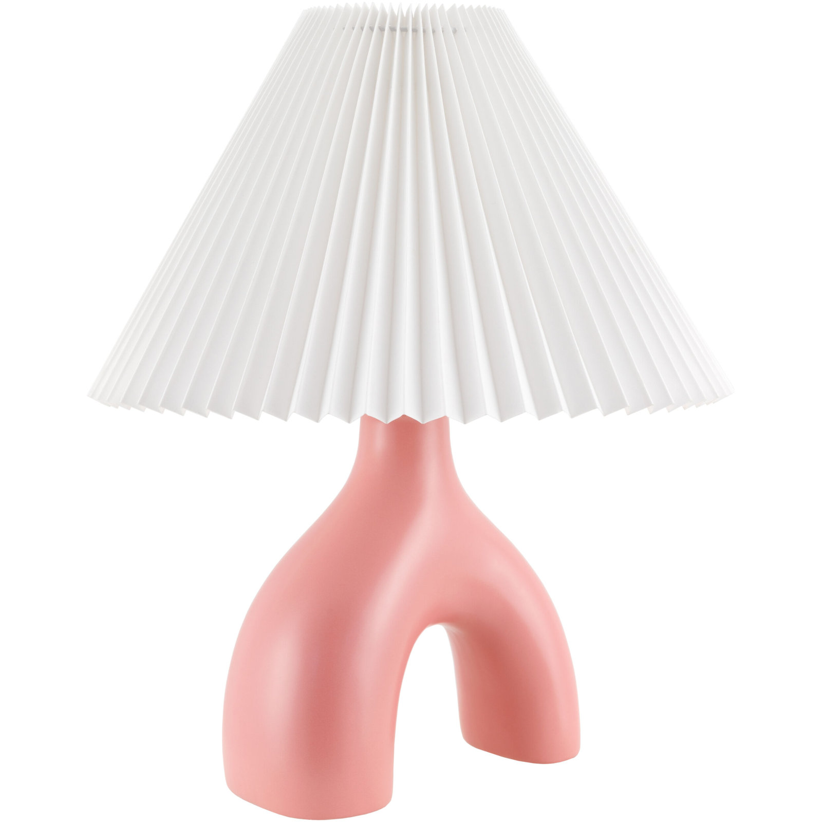 Celes Ceramic Table Lamp, Pink, White