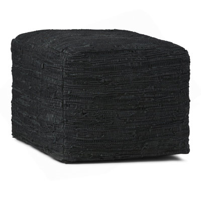 Fredrik - Square Pouf - Black