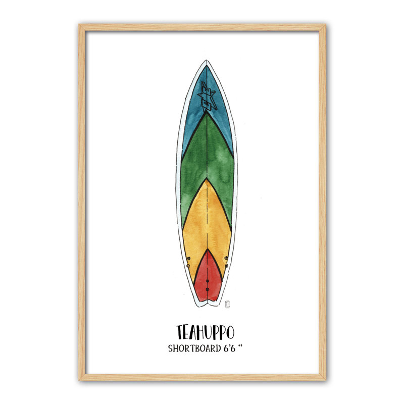 Objects Teahuppo Surf 1 Piece Single Picture Frame Painting, 60cm H x 40cm W x 3cm D