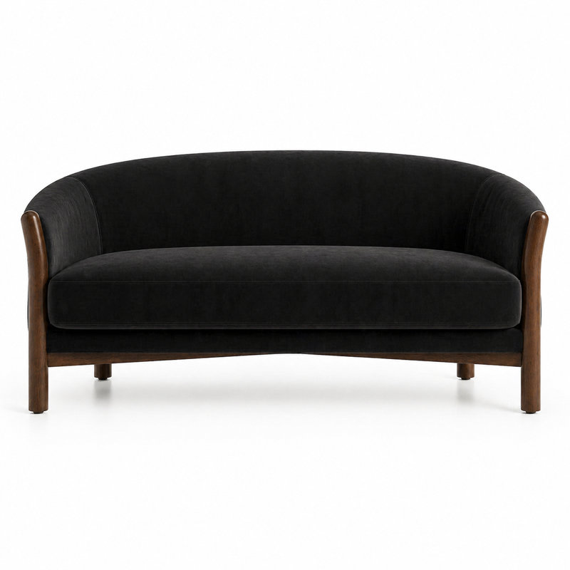 Shiny Solid Velvet | Gian Fabric, Black