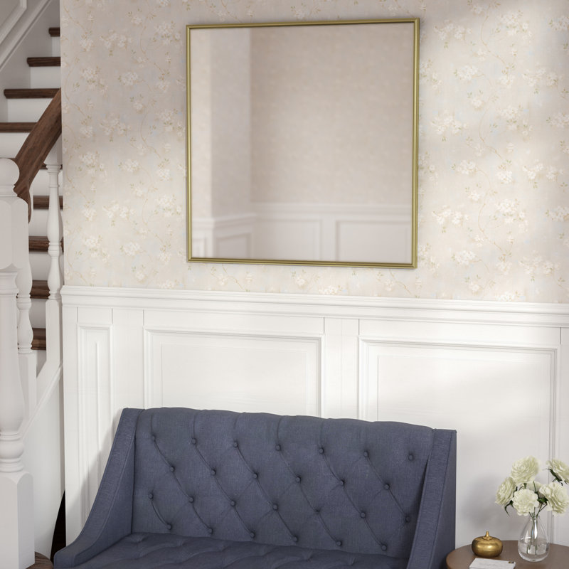 Metal Flat Wall Mirror, 16.25"x 16.25"