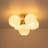 5-Light Glossy Milky Hand-Crafted Glass Semi-Flush Mount