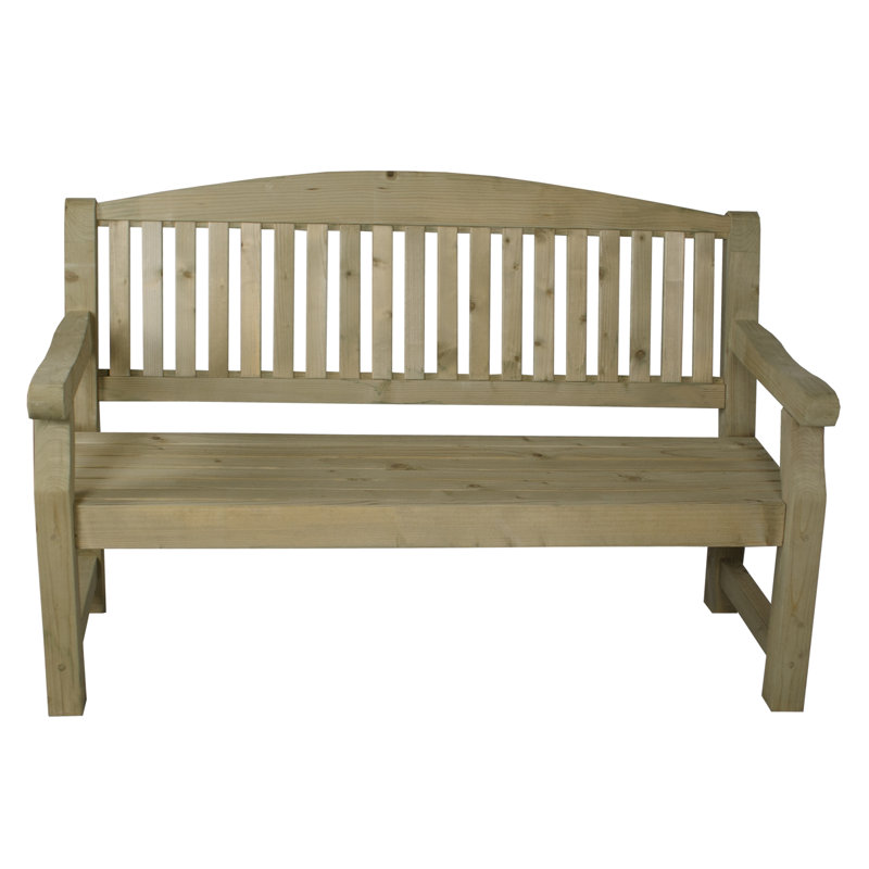 Solid Wood Pine Outdoor Bench, 96cm H x 152cm W x 68cm D