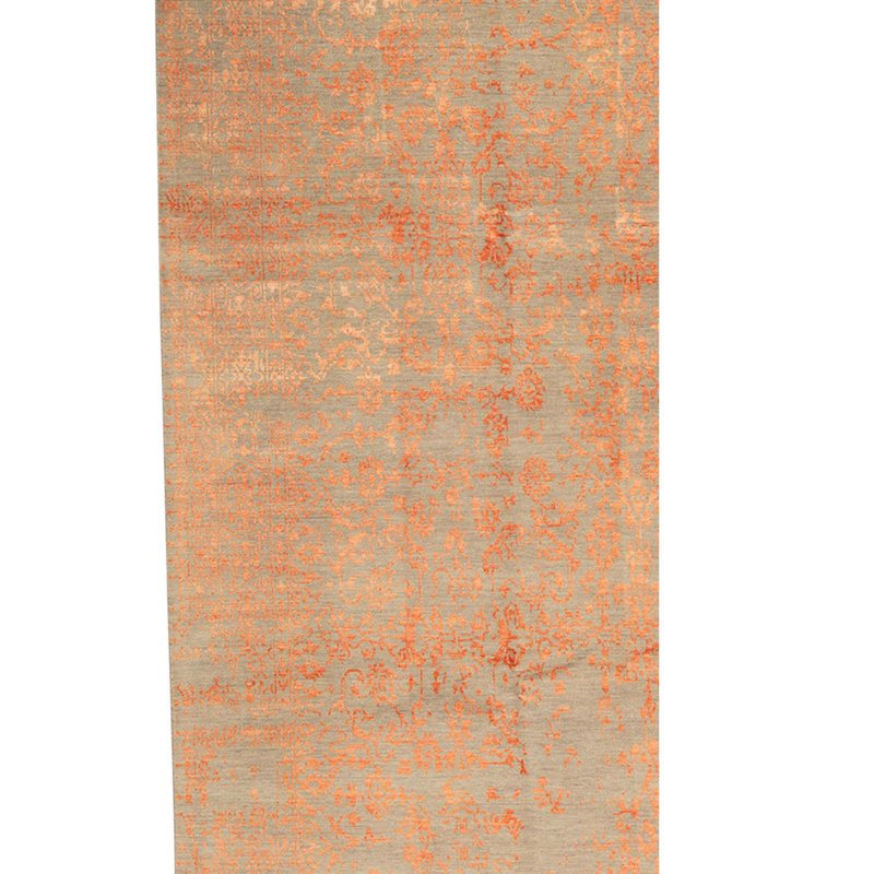 Tapis unique argenté / orange 8 pi 11 po x 11 pi 10 po