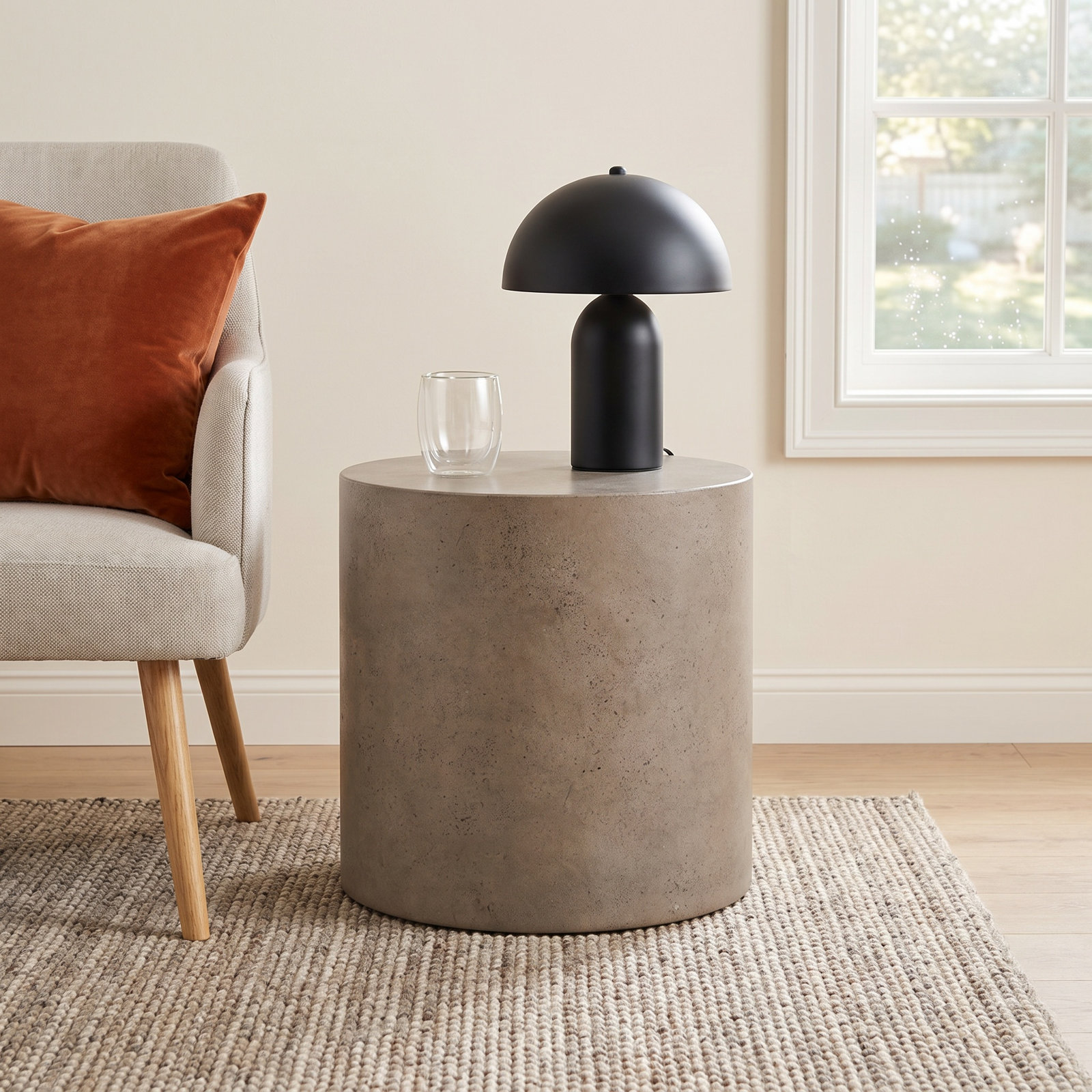 Kareen End Table, 15.75" H x 15.75" W x 15.75" D, Dark Gray
