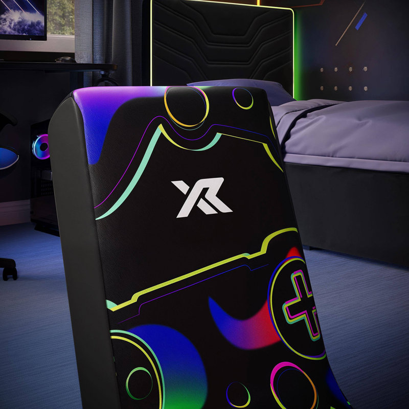 X Rocker Floor Game Chair in Black