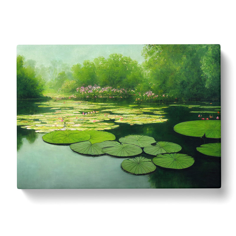 Compelling Water Lily Pond - Wrapped Canvas, 35cm H x 50cm W x 3cm D
